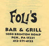 Folis Bar & Grill Coupons Pittsburgh, PA Deals